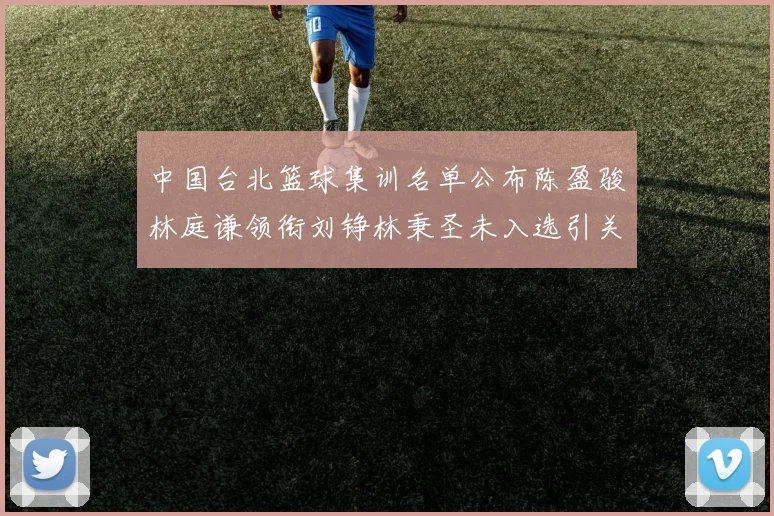 中国台北篮球集训名单公布陈盈骏林庭谦领衔刘铮林秉圣未入选引关注